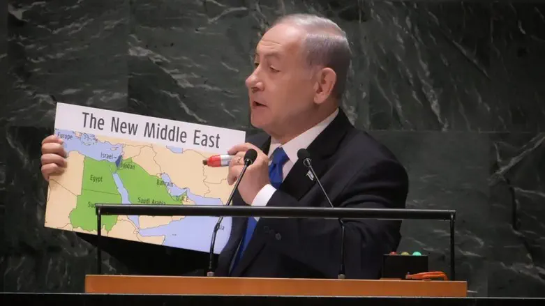 Netanyahu shows the Middle East after peace with Saudi Arabia