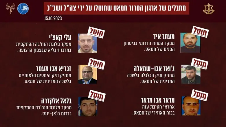 מחבלי חמאס שחוסלו על ידי צה"ל ושב"כ