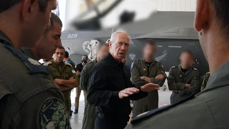 Defense Minister Gallant in Nevatim base