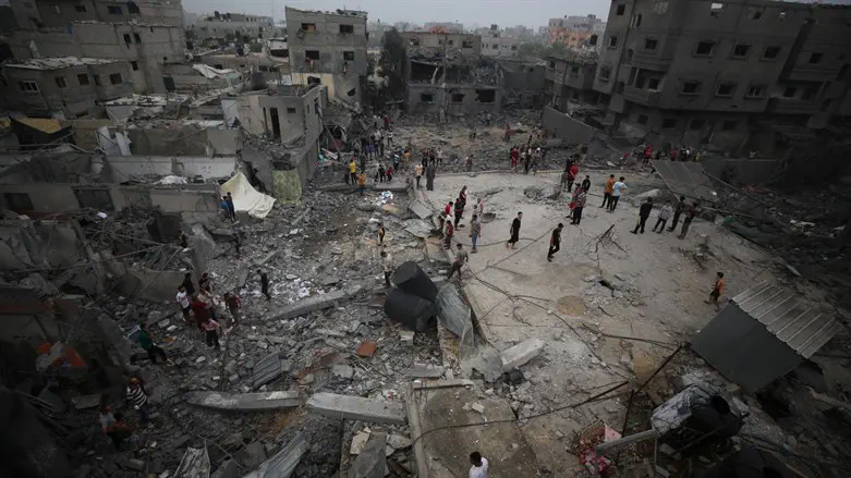 Area bombed by Israel
