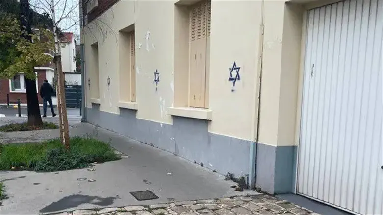 One of the defaced houses