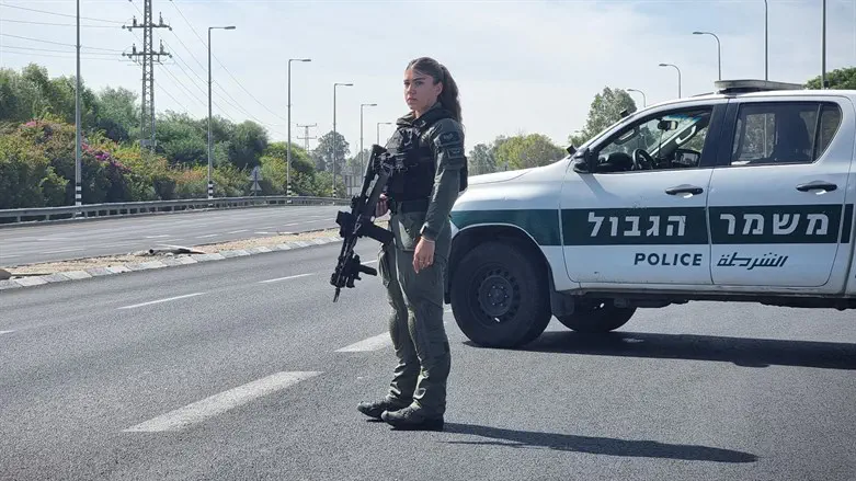 Police checkpoint. Illustration. 