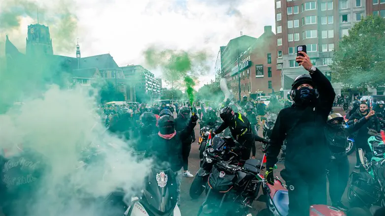 Thousands of pro-Palestinian supporters at a protest in Rotterdam, the Netherlands.