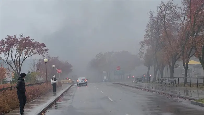 Smoke rises over Rainbow Bridge area in Niagara Falls