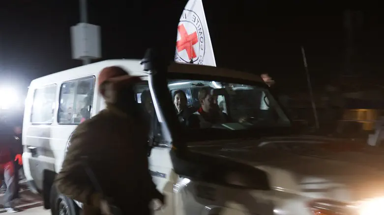 Red Cross vehicle near Rafah Crossing