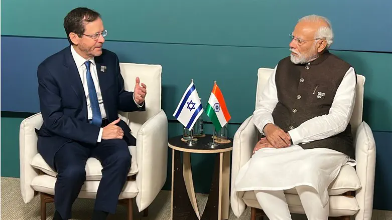 Herzog with Indian Prime Minister Narendra Modi