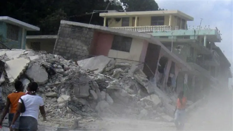 Homes destroyed by earthquake (illustrative)