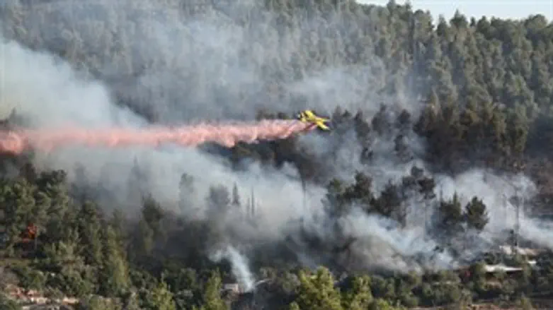 מטוב כיבוי, שריפה ביער ירושלים, עשן