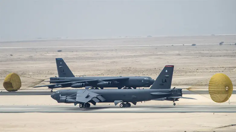 US Air Force B-52 bombers at Al Udeid Air Base in Qatar