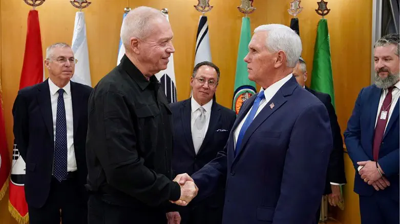 Yoav Gallant and Mike Pence