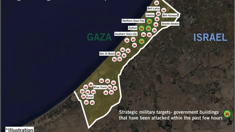 Map of IDF airstrikes