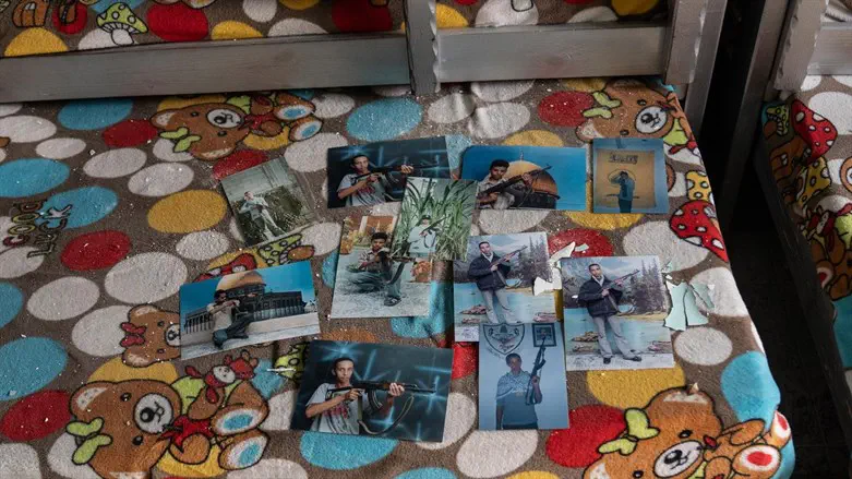 Photos of students training with weapons