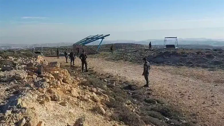 Scene of the demolition this morning