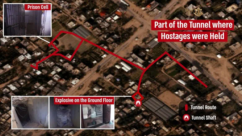 Aerial photograph of the tunnel route
