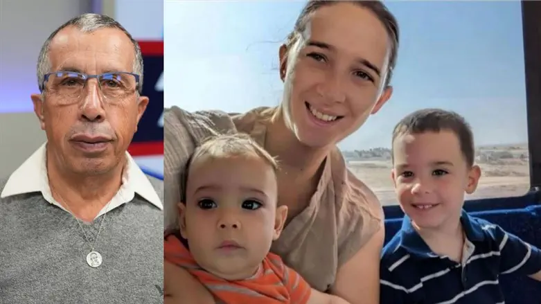 Ади Виталь (הי"ד) со своими выжившими детьми и своим отцом, Яроном