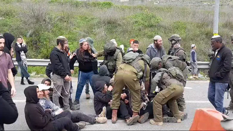 During the protest