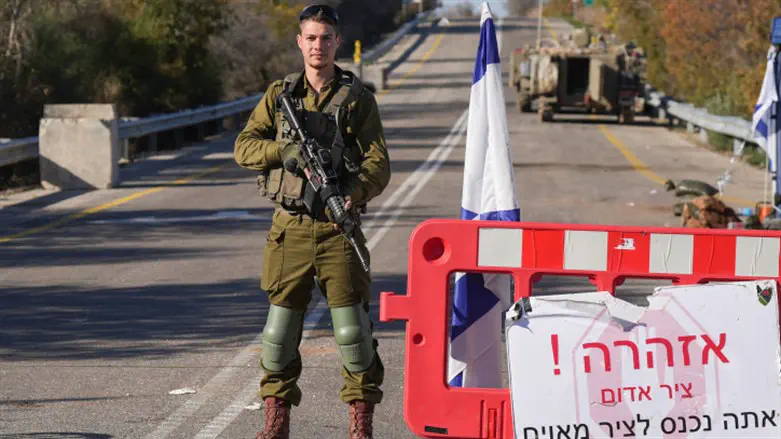 חייל במחסום בצפון