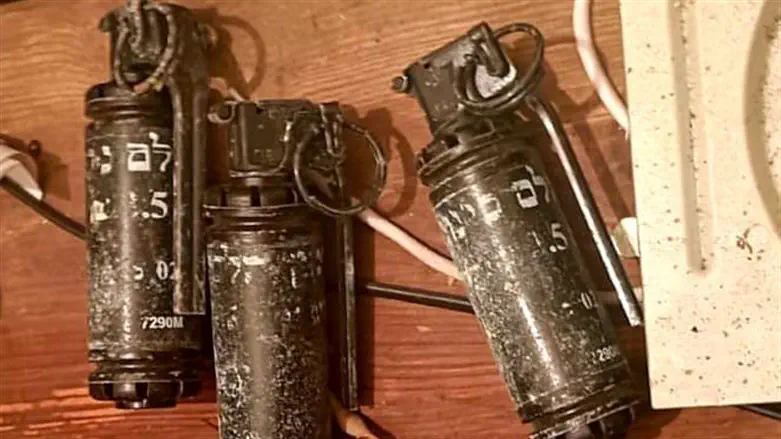 הרימונים שאותרו בבית