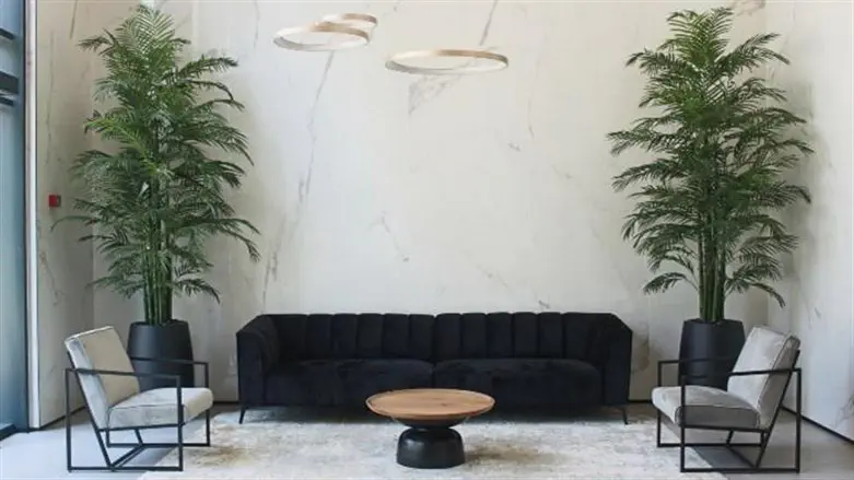 עיצוב לובי בניין ע"י שלומי אוחנה סטודיו SO