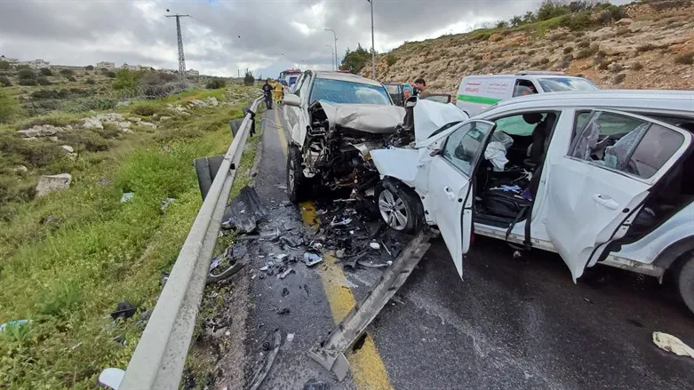זירת התאונה ליד כרמי צור