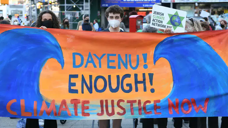 Jennie Rosenn at rally urging NY lawmakers to pass the Climate & Community Investment Act.