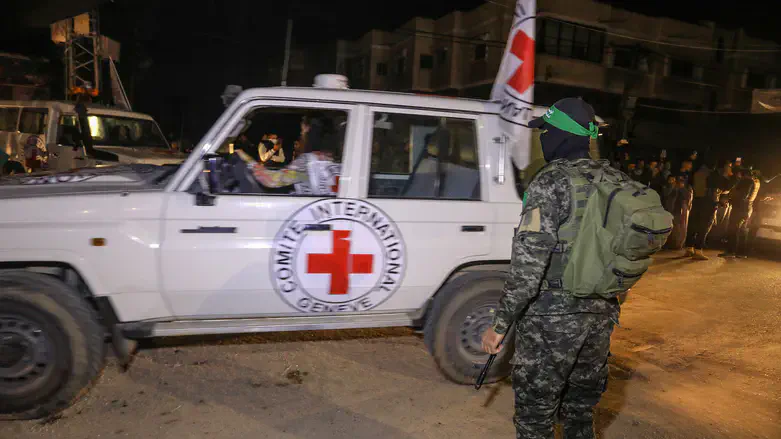 Hostages being released as part of a November 2023 prisoner swap deal