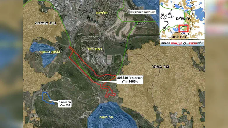 תוכנית האמה התחתונה מאתר 'שלום עכשיו'