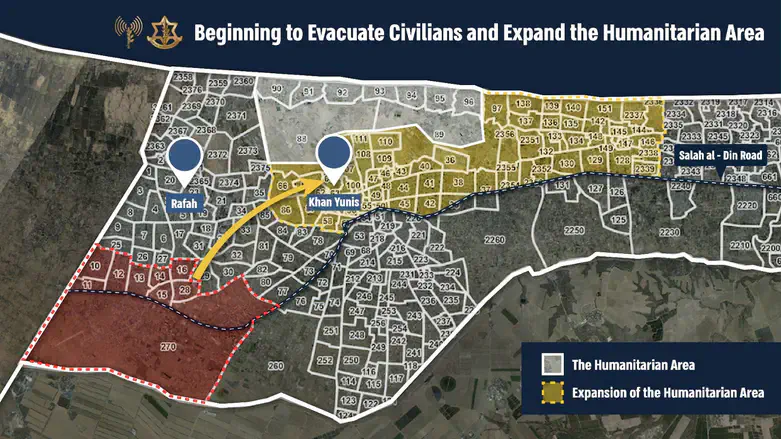 Evacuating civilians from eastern Rafah