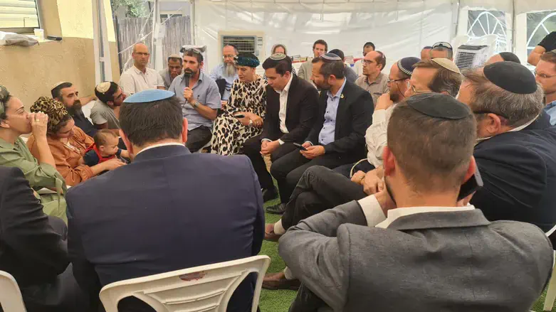 The mourners tent at the home of Saadia Dery