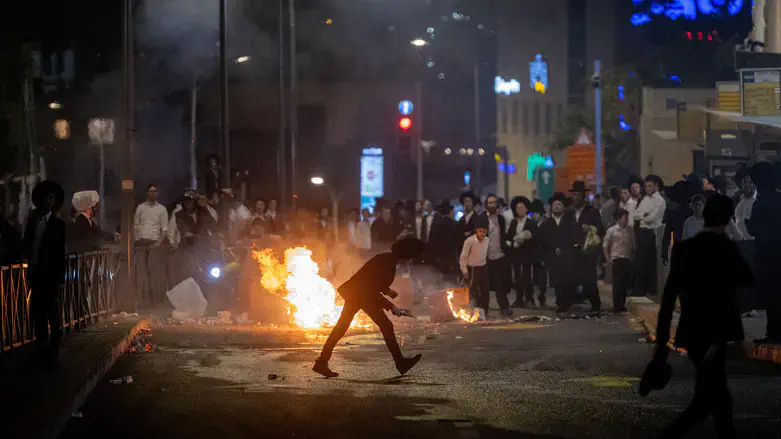 הפגנת החרדים אמש בירושלים