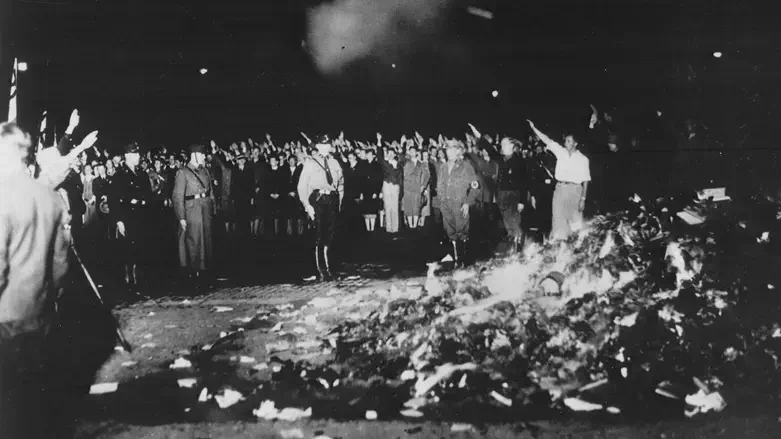 A book burning in Nazi Germany in 1933