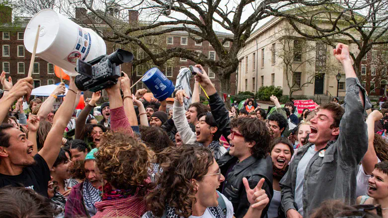 Pro-Palestinian students celebrate deal with the administration at Brown University