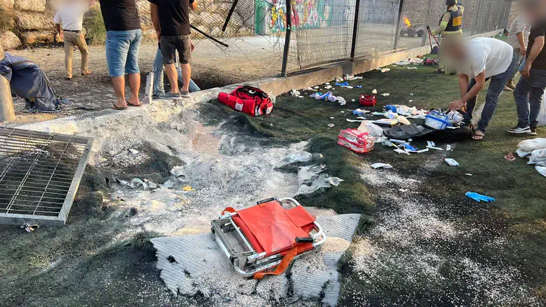 Место обстрела в Мадждаль-Шамсе