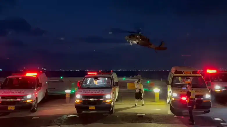 Victims of the attack arrive at Rambam Hospital