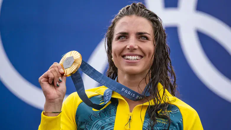 Jessica Fox during the canoe slalom medal ceremony. She won the women’s kayak single final