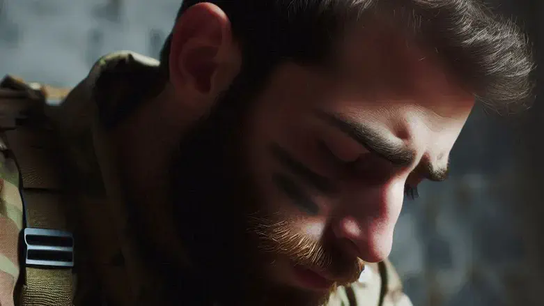 PTSD in soldiers, illustration