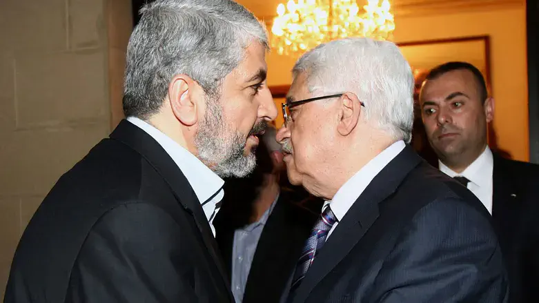 Mahmoud Abbas and Khaled Mashaal