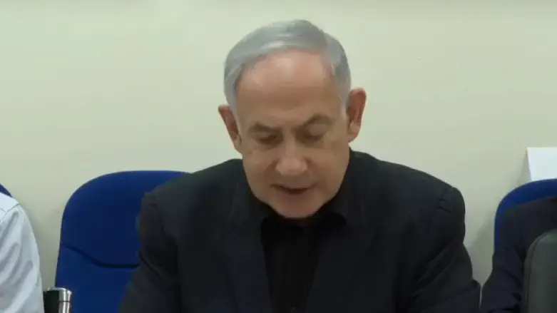 PM Netanyahu at Kirya Cabinet meeting