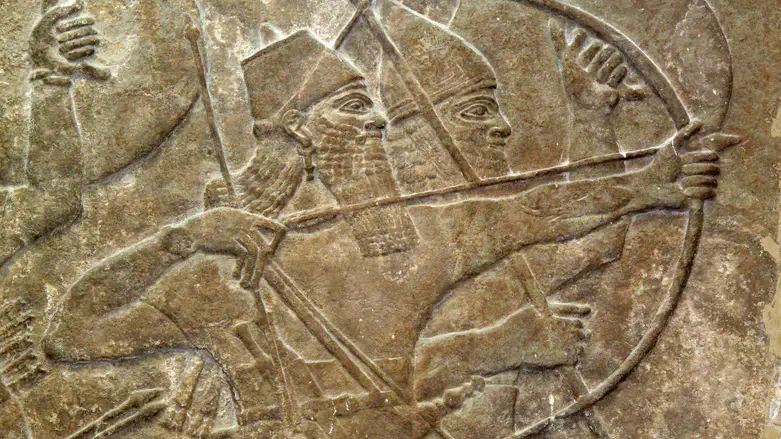 Assyrian soldiers in battle