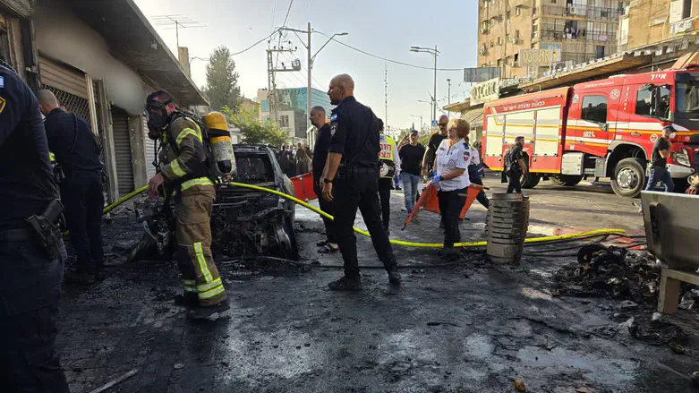 Место взрыва в Рамле