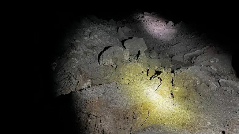 המכתש שנוצר מהנפילה סמוך למצפה חגית