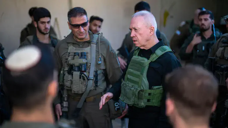 Yoav Gallant in northern Israel