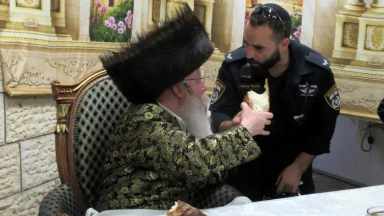 Station Commander in the Rebbe's Sukkah