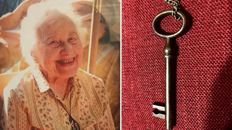 Marianne Bern & the key she kept from the Bielefeld synagogue destroyed on Kristallnacht.