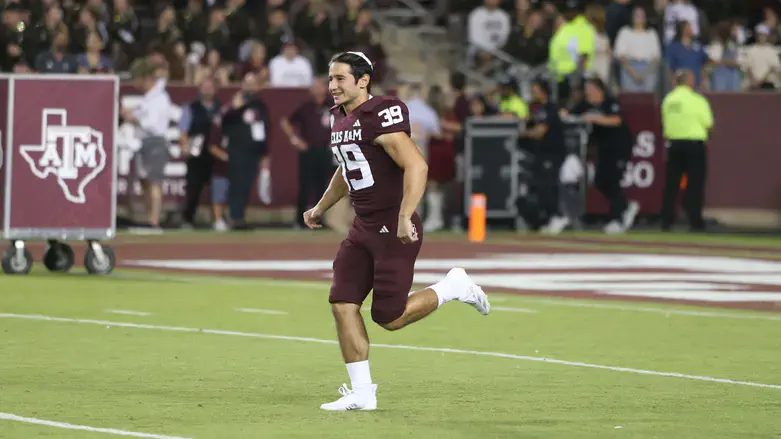 Sam Salz during Texas A&M's game against New Mexico State at Kyle Field