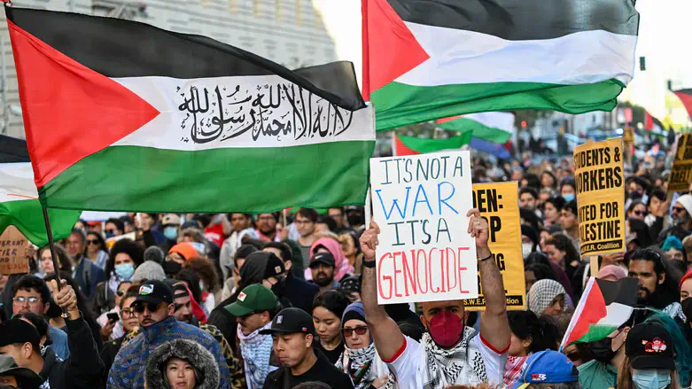 Hundreds of pro-Palestinian protesters