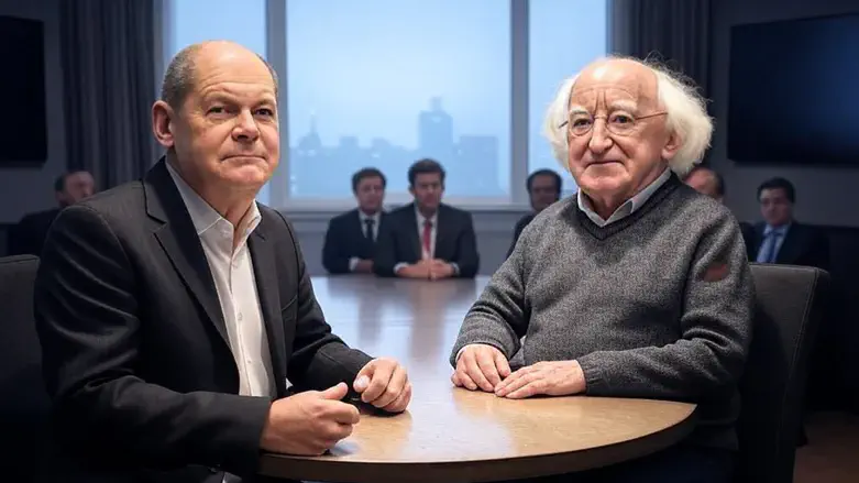 נשיא אירלנד היגינס וקנצלר גרמניה שולץ