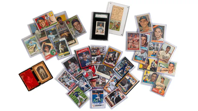 A complete collection of Jewish players' baseball cards being sold at Sotheby's