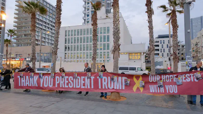 The rally outside the Embassy