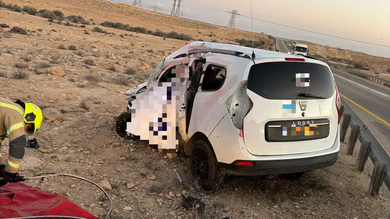 На месте смертельного ДТП возле Мицпе-Рамона